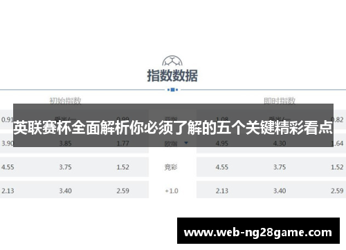 英联赛杯全面解析你必须了解的五个关键精彩看点