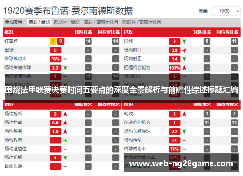 围绕法甲联赛决赛时间五要点的深度全景解析与前瞻性综述标题汇编